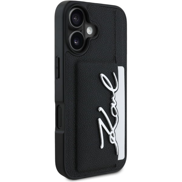 Karl Lagerfeld - Hardcase Leather Cardslot (KLHCP16SPGPVKSK) - iPhone 16 - Metal Signature