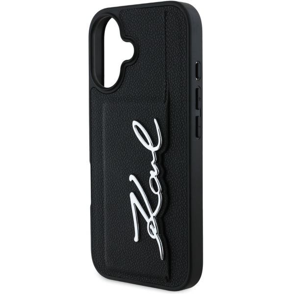 Karl Lagerfeld - Hardcase Leather Cardslot (KLHCP16SPGPVKSK) - iPhone 16 - Metal Signature