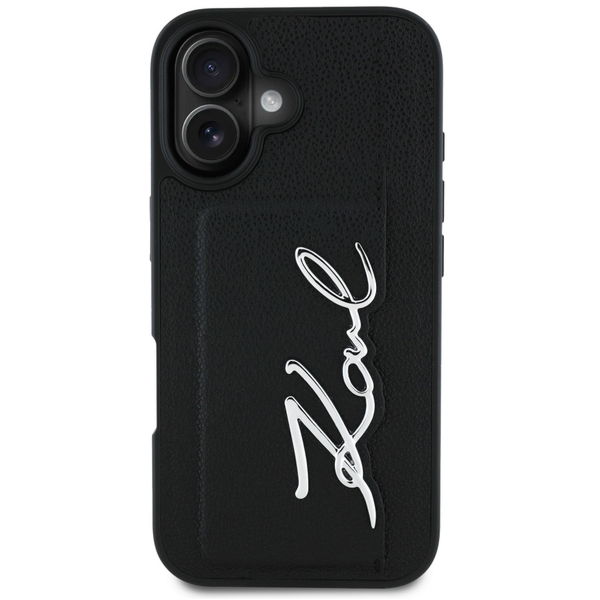 Karl Lagerfeld - Hardcase Leather Cardslot (KLHCP16SPGPVKSK) - iPhone 16 - Metal Signature