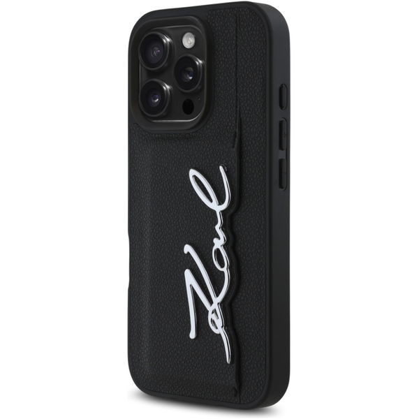Karl Lagerfeld - Hardcase Leather Cardslot (KLHCP16LPGPVKSK) - iPhone 16 Pro - Metal Signature