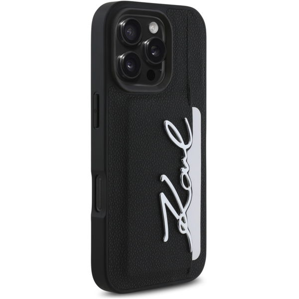 Karl Lagerfeld - Hardcase Leather Cardslot (KLHCP16LPGPVKSK) - iPhone 16 Pro - Metal Signature