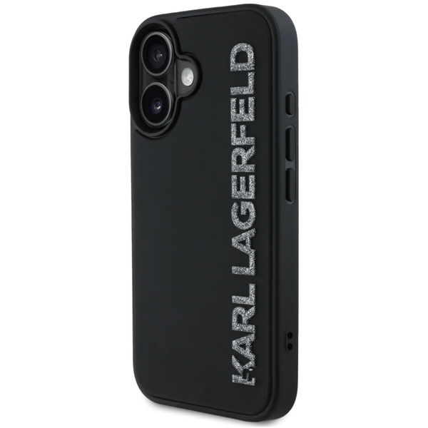 Karl Lagerfeld - 3D Design (KLHCP16SRBKGVCK) - iPhone 16 - Rubber Elongated Glitter Logo