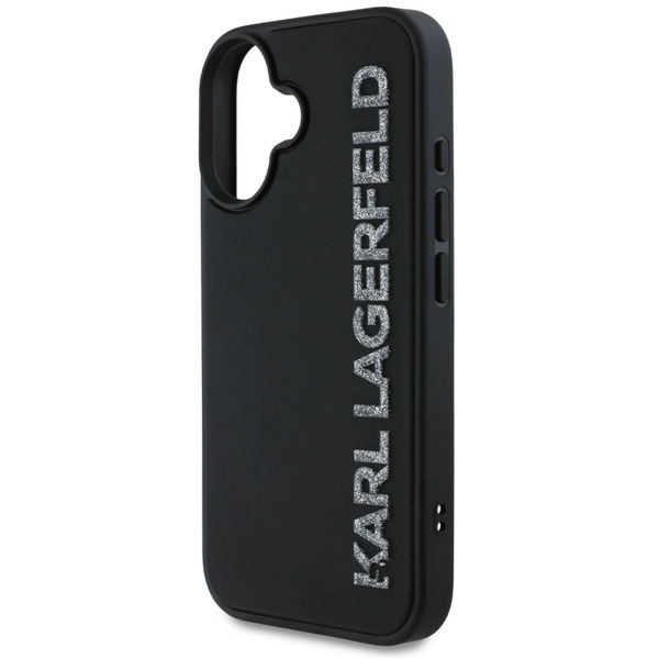 Karl Lagerfeld - 3D Design (KLHCP16SRBKGVCK) - iPhone 16 - Rubber Elongated Glitter Logo
