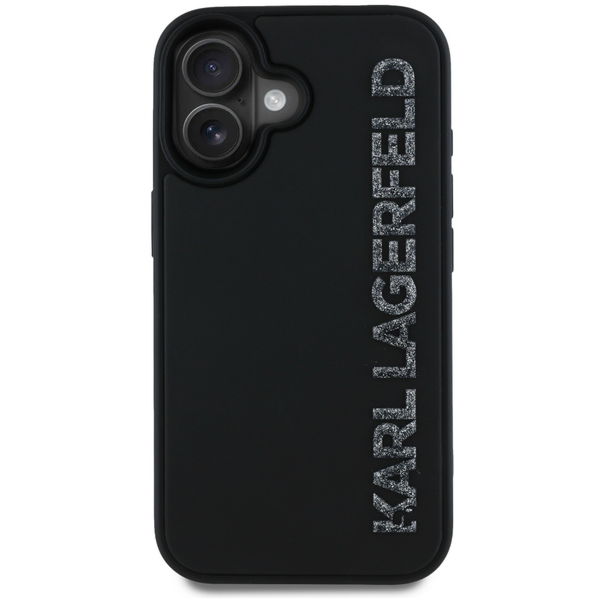 Karl Lagerfeld - 3D Design (KLHCP16SRBKGVCK) - iPhone 16 - Rubber Elongated Glitter Logo