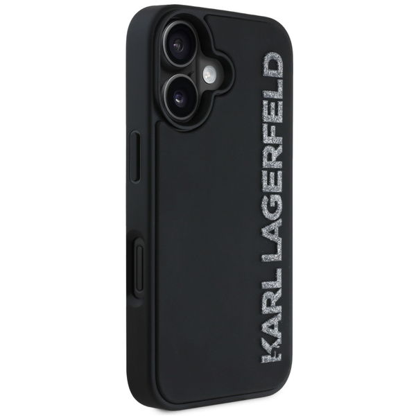 Karl Lagerfeld - 3D Design (KLHCP16SRBKGVCK) - iPhone 16 - Rubber Elongated Glitter Logo