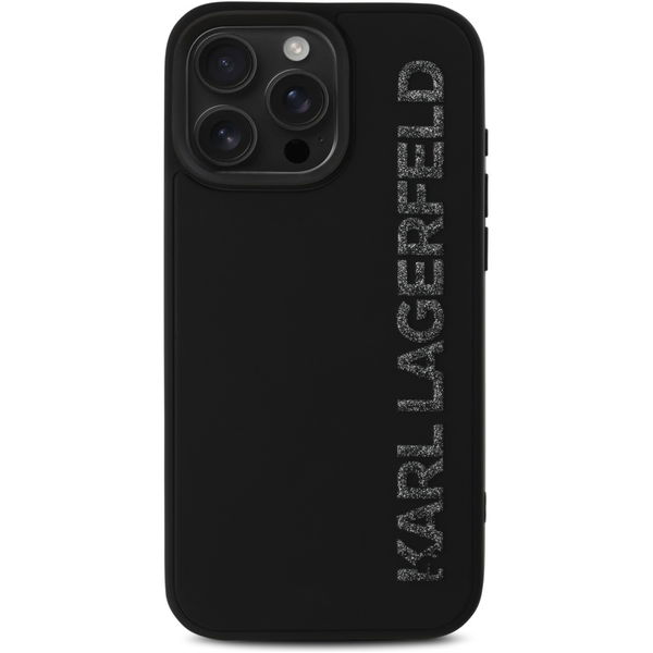 Karl Lagerfeld - 3D Design (KLHCP16LRBKGVCK) - iPhone 16 Pro - Rubber Elongated Glitter Logo