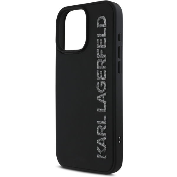 Karl Lagerfeld - 3D Design (KLHCP16XRBKGVCK) - iPhone 16 Pro Max - Rubber Elongated Glitter Logo