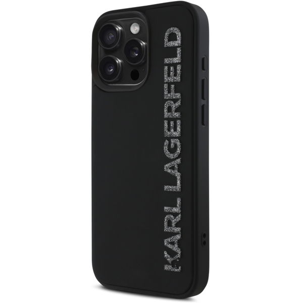Karl Lagerfeld - 3D Design (KLHCP16XRBKGVCK) - iPhone 16 Pro Max - Rubber Elongated Glitter Logo