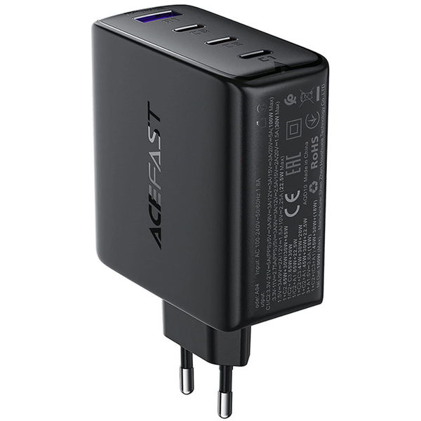 Acefast - Wall Charger (A94) - Multiport 3x USB-C, USB-A, GaN2 Technology, PD100W - Black