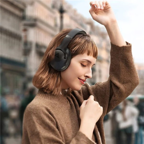 Acefast - Wireless Headset (H4) - Type-C, Bluetooth 5.3, Active Noise Canceling, IPX4, 500mAh, Hi-Fi Sound - Beige