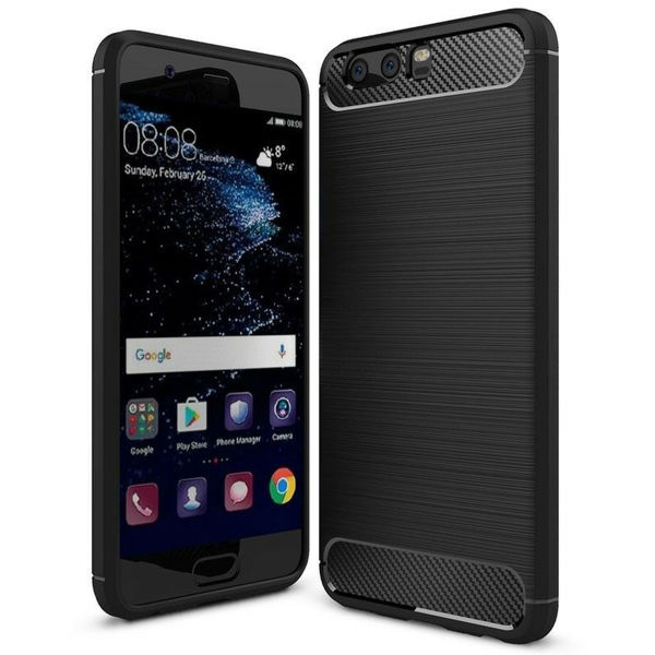 Techsuit - Carbon Silicone - Huawei P10 - Black