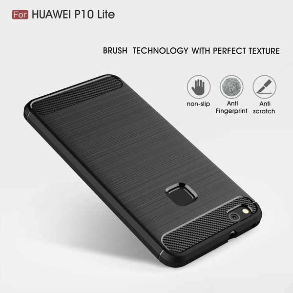 Techsuit - Carbon Silicone - Huawei P10 Lite - Black