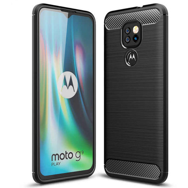 Techsuit - Carbon Silicone - Motorola Moto E7 Plus / Moto G9 Play - Black