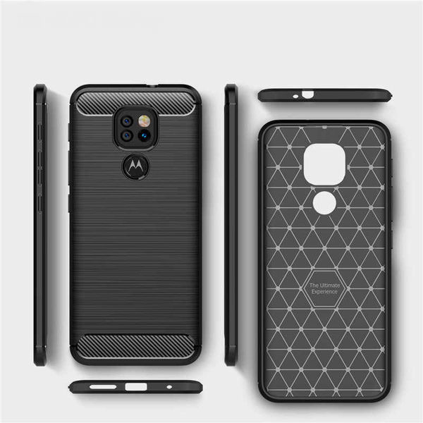 Techsuit - Carbon Silicone - Motorola Moto E7 Plus / Moto G9 Play - Black