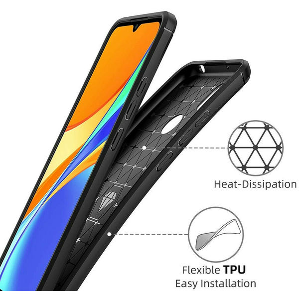 Techsuit - Carbon Silicone - Xiaomi Redmi 9C / Redmi 9C NFC - Black