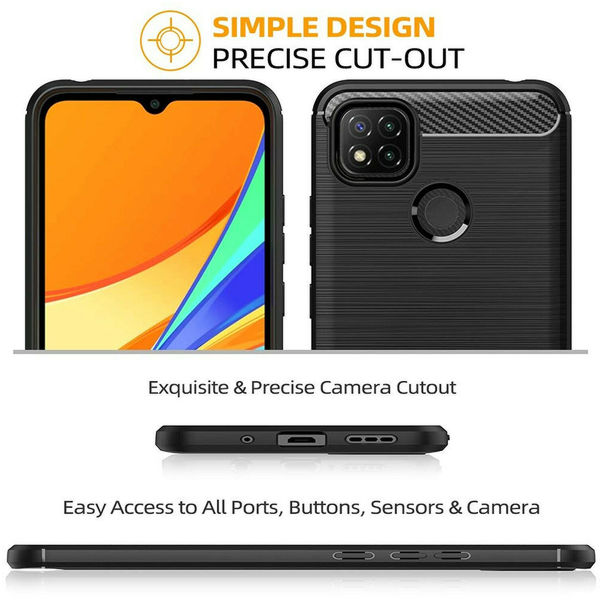 Techsuit - Carbon Silicone - Xiaomi Redmi 9C / Redmi 9C NFC - Black