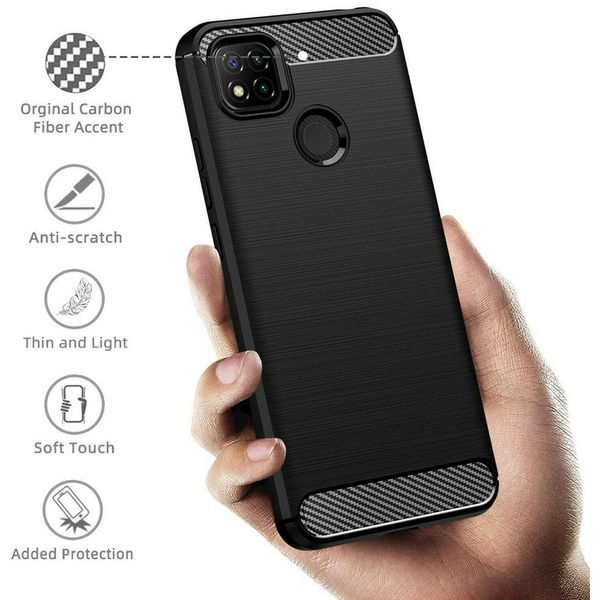 Techsuit - Carbon Silicone - Xiaomi Redmi 9C / Redmi 9C NFC - Black