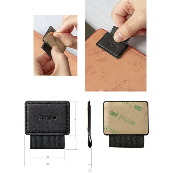 Ringke - Pen Holder (2 pack) - Ecological Leather, Textile, Elastic - Black