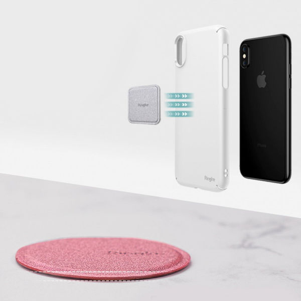 Ringke - Metal Plate (2 pack) - PU Leather Cover - Black