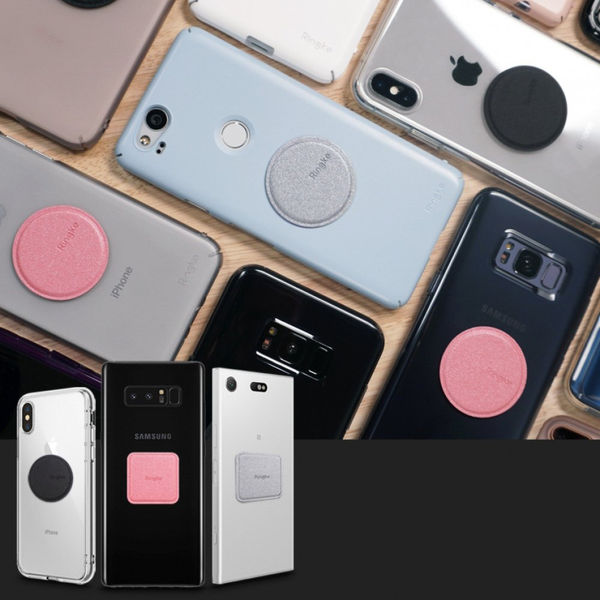 Ringke - Metal Plate (2 pack) - PU Leather Cover - Black