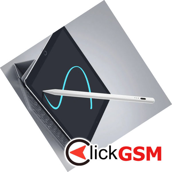 Techsuit - Stylus Pen (JA04) - Active, Aluminum Alloy, for iPad, with Charging Cable - White