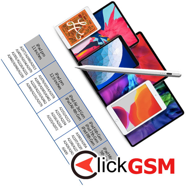 Techsuit - Stylus Pen (JA04) - Active, Aluminum Alloy, for iPad, with Charging Cable - White