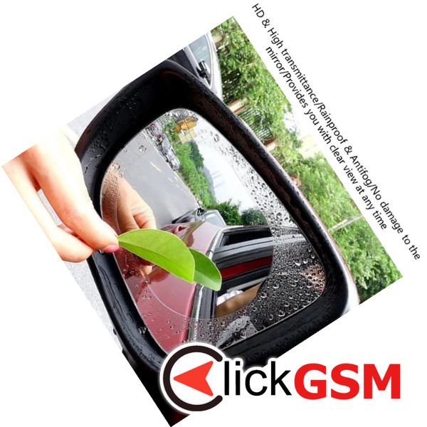 Techsuit - Rainproof Film (2 pack) - for Car Rear-View Mirror, 95 x 135mm - Transparent