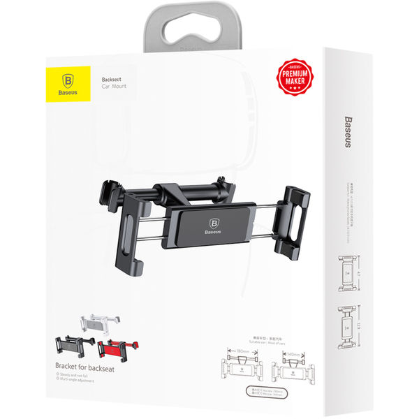 Baseus - Car Holder (SUHZ-01) - Clamps Grip 4.7 - 12.9 for Headrest - Black