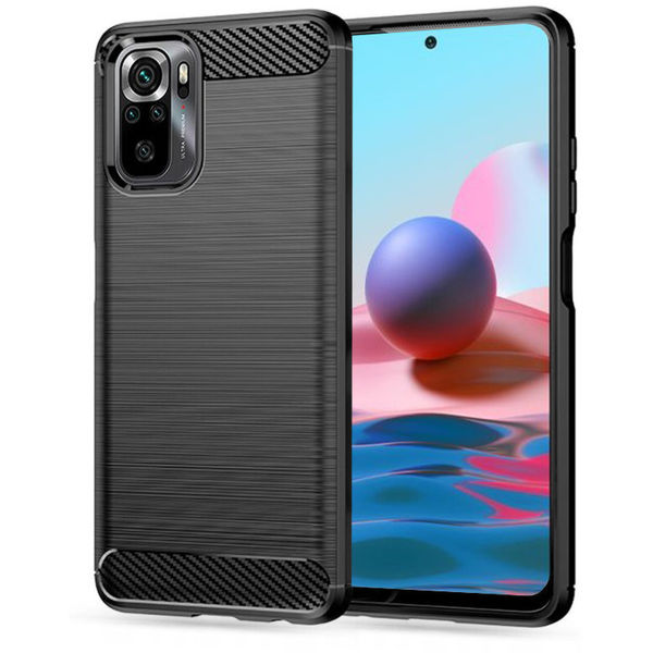 Techsuit - Carbon Silicone - Xiaomi Redmi Note 10 4G / Note 10S / Poco M5s - Black