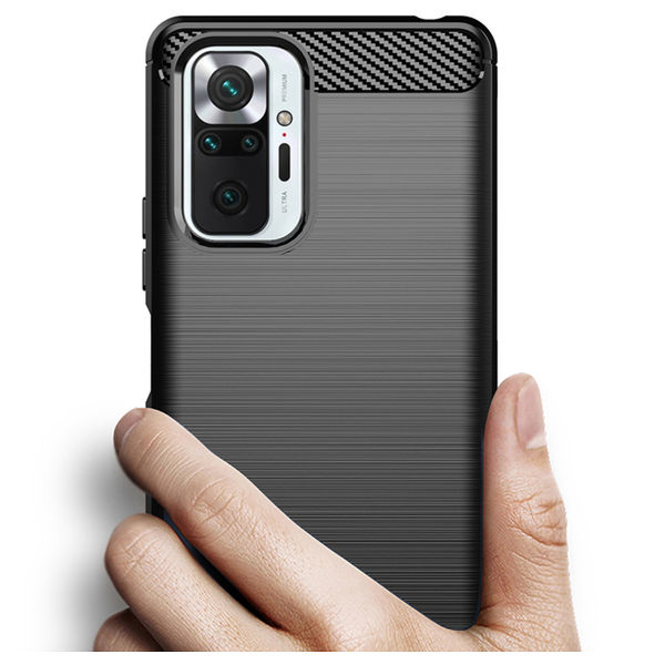 Techsuit - Carbon Silicone - Xiaomi Redmi Note 10 Pro / Note 10 Pro Max - Black