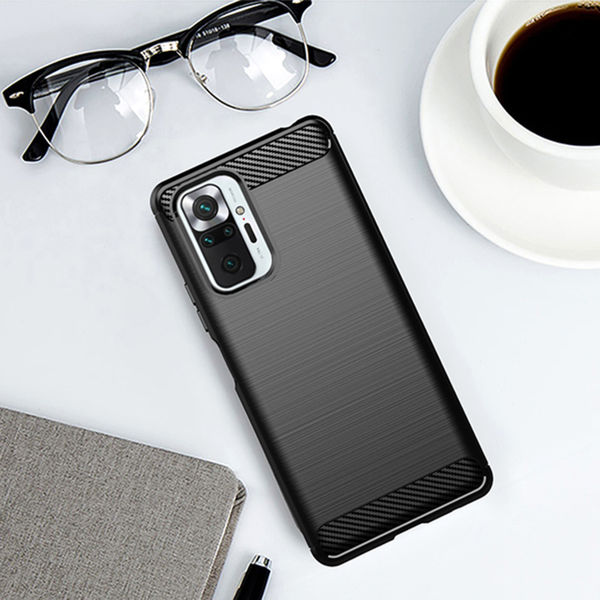 Techsuit - Carbon Silicone - Xiaomi Redmi Note 10 Pro / Note 10 Pro Max - Black