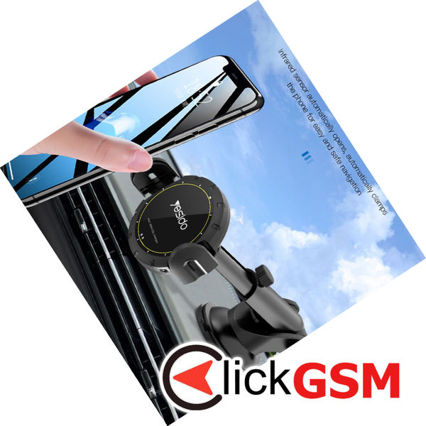 Yesido - Car Holder with Wireless Charging (C77) - Extendable Arm for Dashboard, Windshield, Air Vent, 15W - Black