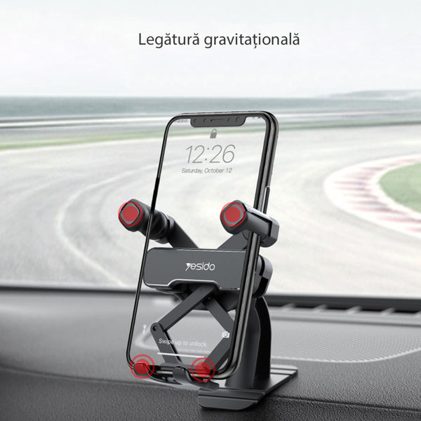 Yesido - Car Holder (C90) - Gravity Grip for Dashboard - Black