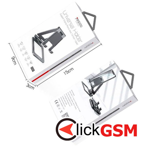 Yesido - Desk Holder (C97) - Silicone Pad, Folding Feature for Phone, Tablet - Black