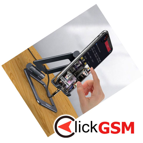 Yesido - Desk Holder (C98) - Silicone Pad, Folding Feature, for Phone, Tablet max 12.9 - Black