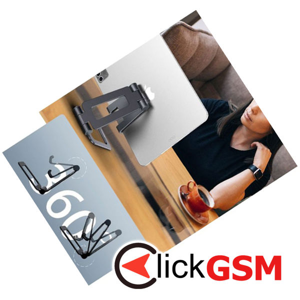 Yesido - Desk Holder (C98) - Silicone Pad, Folding Feature, for Phone, Tablet max 12.9 - Black