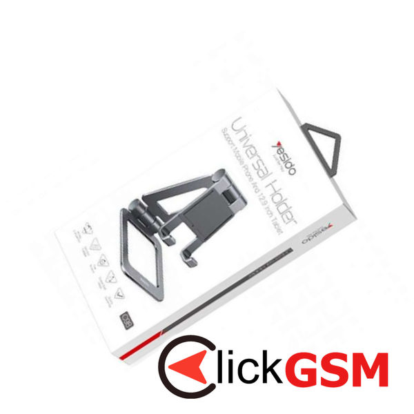 Yesido - Desk Holder (C98) - Silicone Pad, Folding Feature, for Phone, Tablet max 12.9 - Black