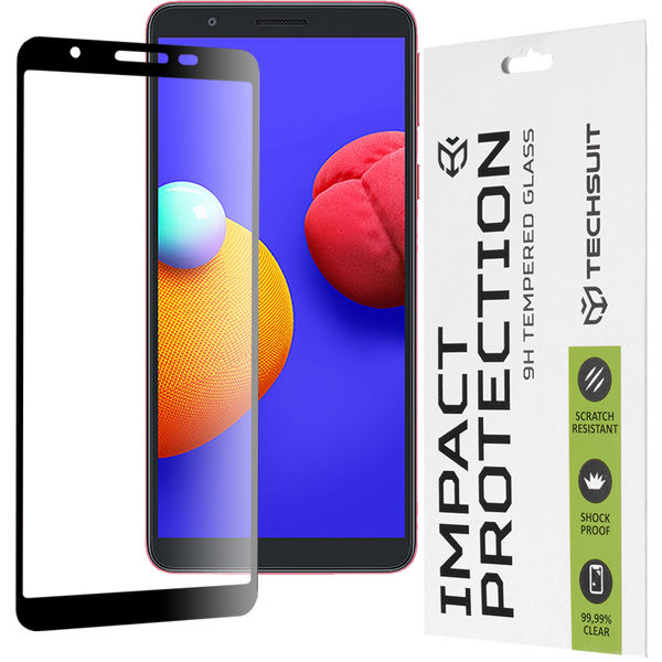 Techsuit - 111D Full Cover / Full Glue Glass - Samsung Galaxy A01 Core / M01 Core - Black