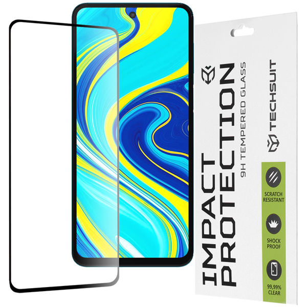 Techsuit - 111D Full Cover / Full Glue Glass - Xiaomi Redmi Note 9S / Note 9 Pro / Note 9 Pro Max - Black