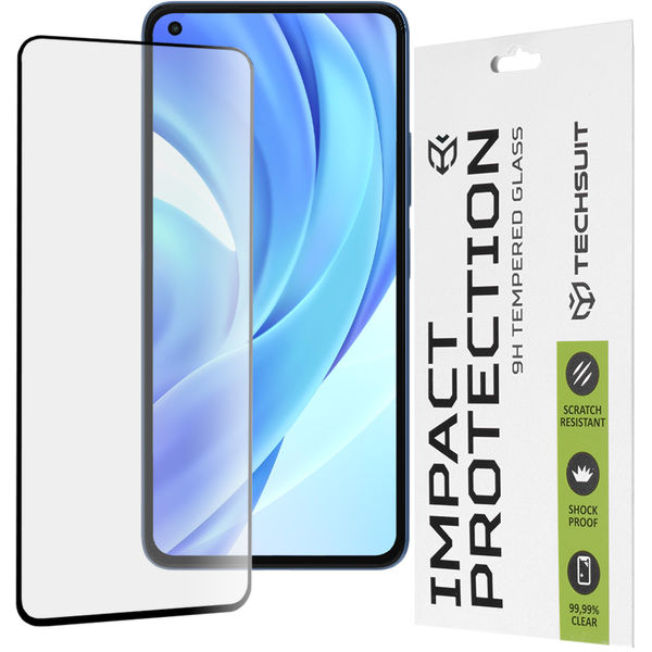 Techsuit - 111D Full Cover / Full Glue Glass - Xiaomi Mi 11 Lite 4G / Mi 11 Lite 5G / 11 Lite 5G NE - Black