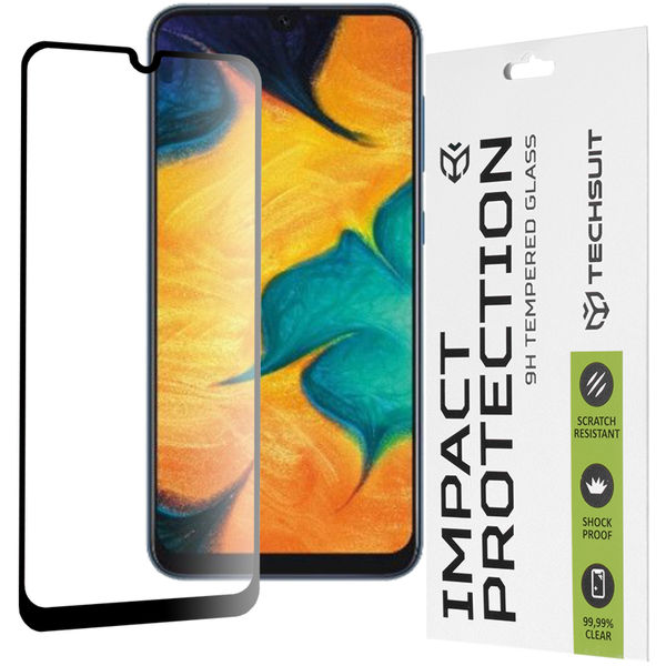 Techsuit - 111D Full Cover / Full Glue Glass - Samsung Galaxy A20 / A30 / A30s / A50 / A50s / M21 / M30 / M30s / M31 - Black