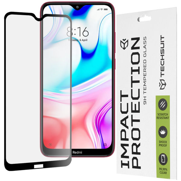 Techsuit - 111D Full Cover / Full Glue Glass - Xiaomi Redmi 8 / Redmi 8A - Black