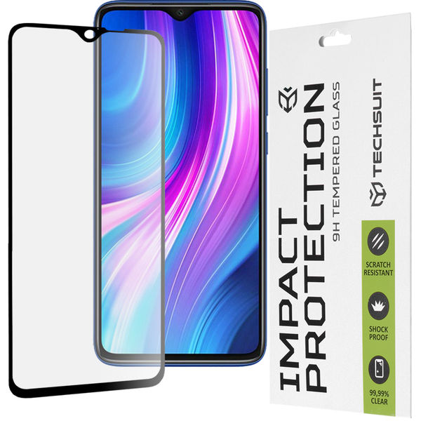 Techsuit - 111D Full Cover / Full Glue Glass - Xiaomi Redmi Note 8 Pro - Black