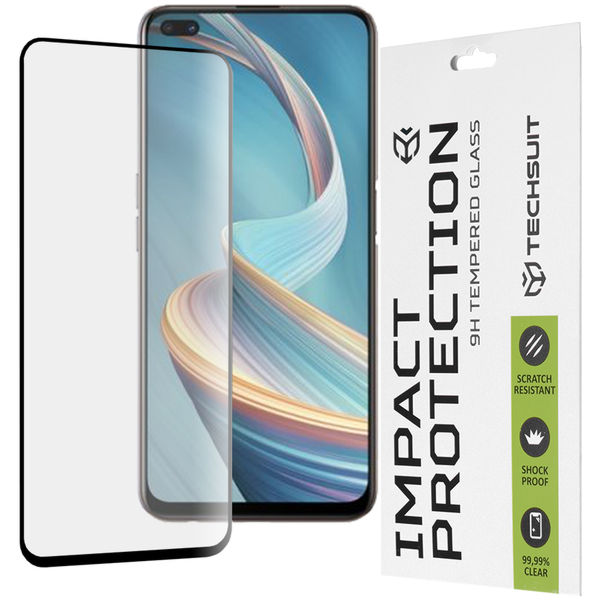 Techsuit - 111D Full Cover / Full Glue Glass - Oppo Reno4 Z 5G - Black
