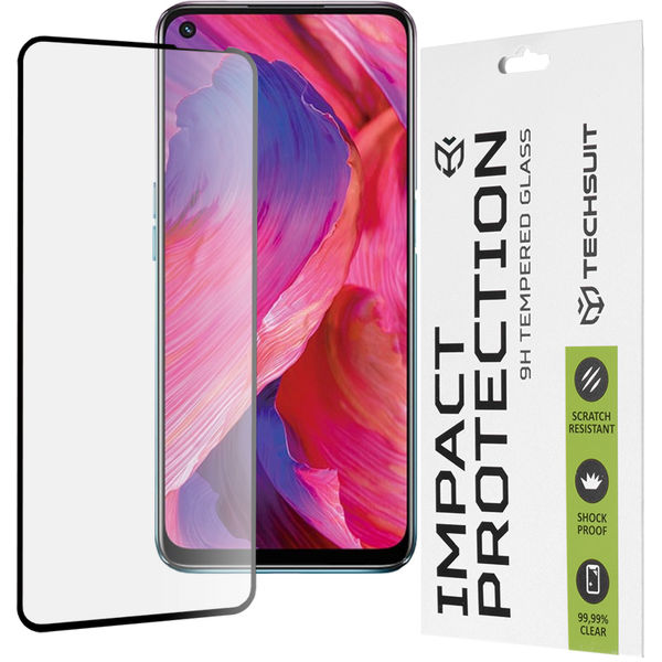 Techsuit - 111D Full Cover / Full Glue Glass - Oppo A54 5G / A74 5G / OnePlus Nord N200 5G - Black