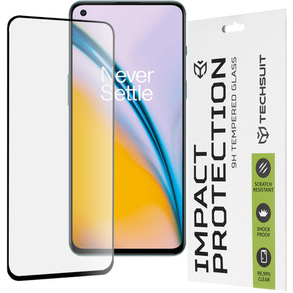 Techsuit - 111D Full Cover / Full Glue Glass - OnePlus Nord CE 5G / Nord 2 5G / Nord 2T - Black