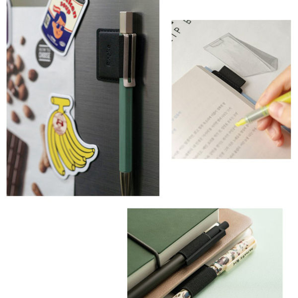 Ringke - Pen Holder (5 pack) - Ecological Leather, Textile, Elastic - Black