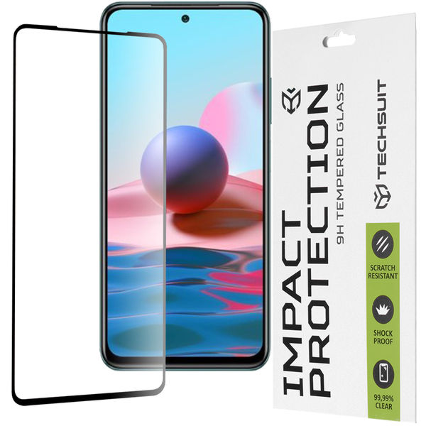 Techsuit - 111D Full Cover / Full Glue Glass - Xiaomi Redmi Note 10 4G / Note 10S / Poco M5s - Black