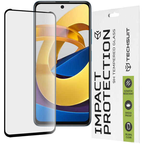 Techsuit - 111D Full Cover / Full Glue Glass - Xiaomi Poco M4 Pro 5G - Black