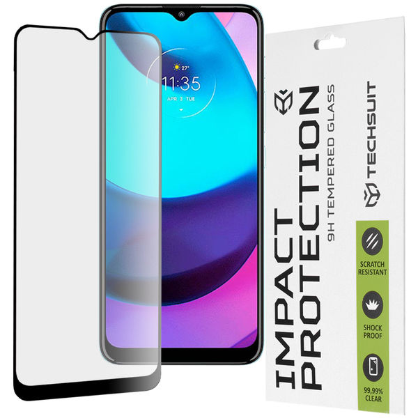 Techsuit - 111D Full Cover / Full Glue Glass - Motorola Moto E20 - Black